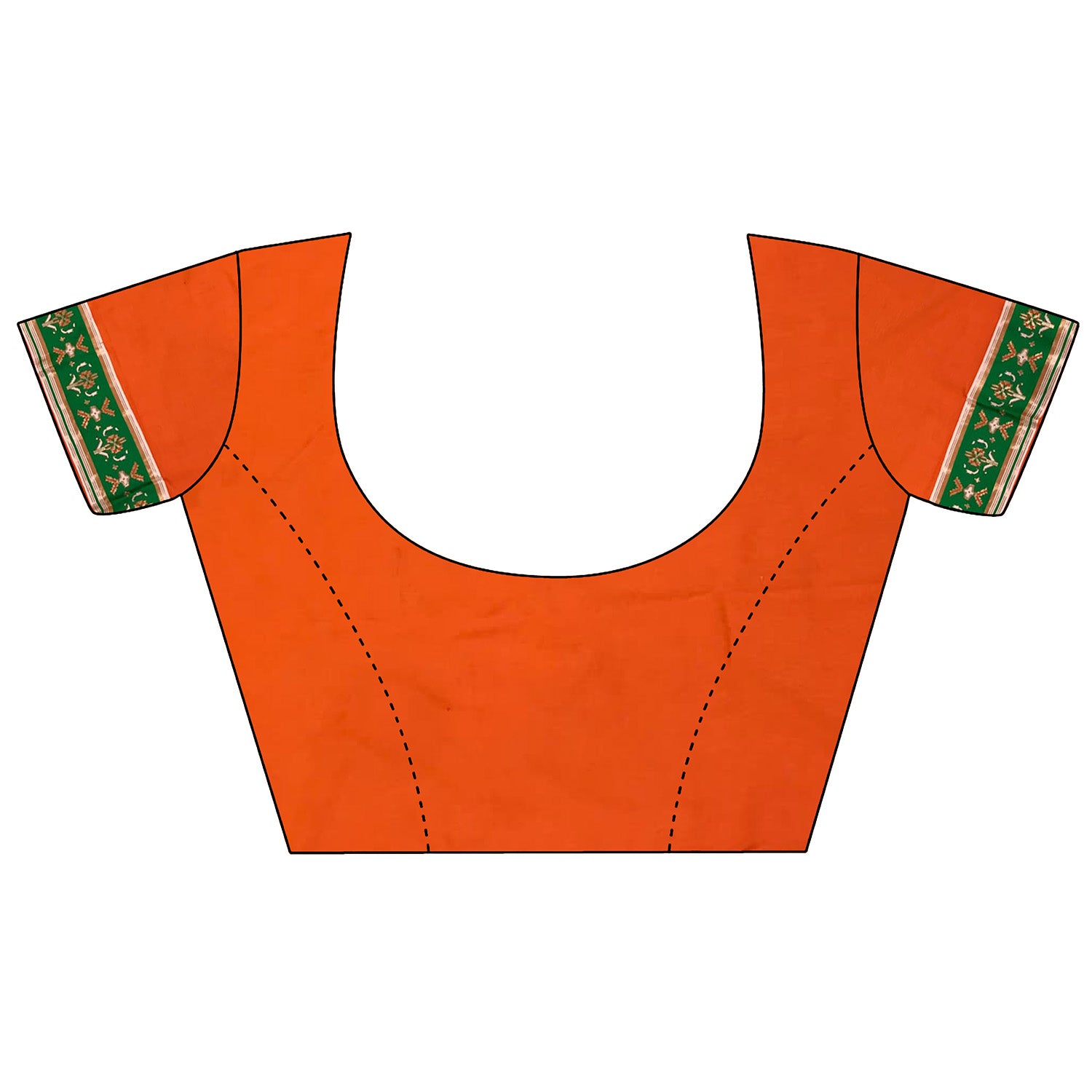 Women Banarasi Silk Orange Motifs Inspired By Nature Saree with unstitched blouse