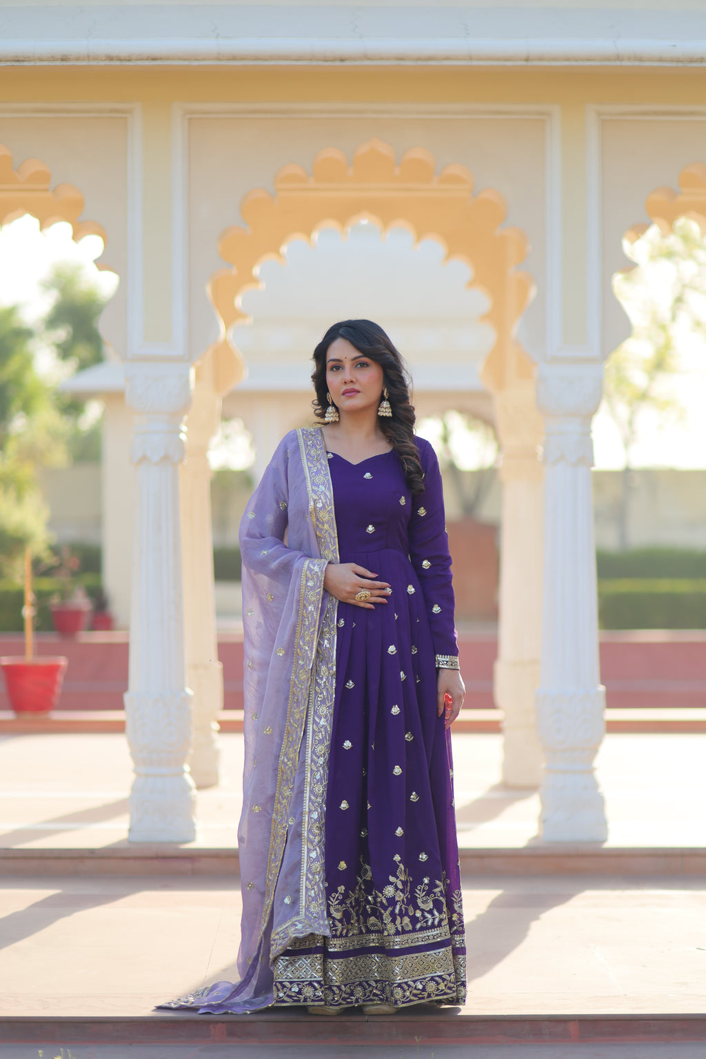 Women Georgette Blue Sequence embroidery Work Kurta Set