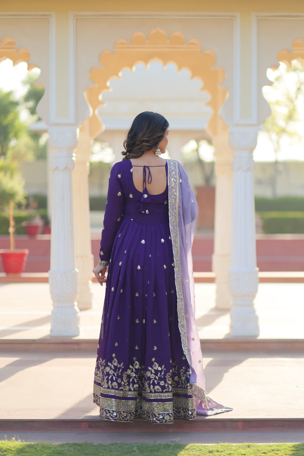 Women Georgette Blue Sequence embroidery Work Kurta Set