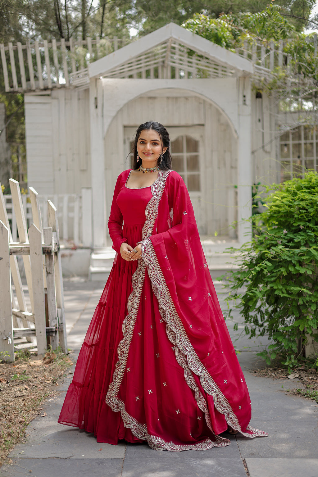 Women Georgette Pink Sequence embroidery Work Kurta Set