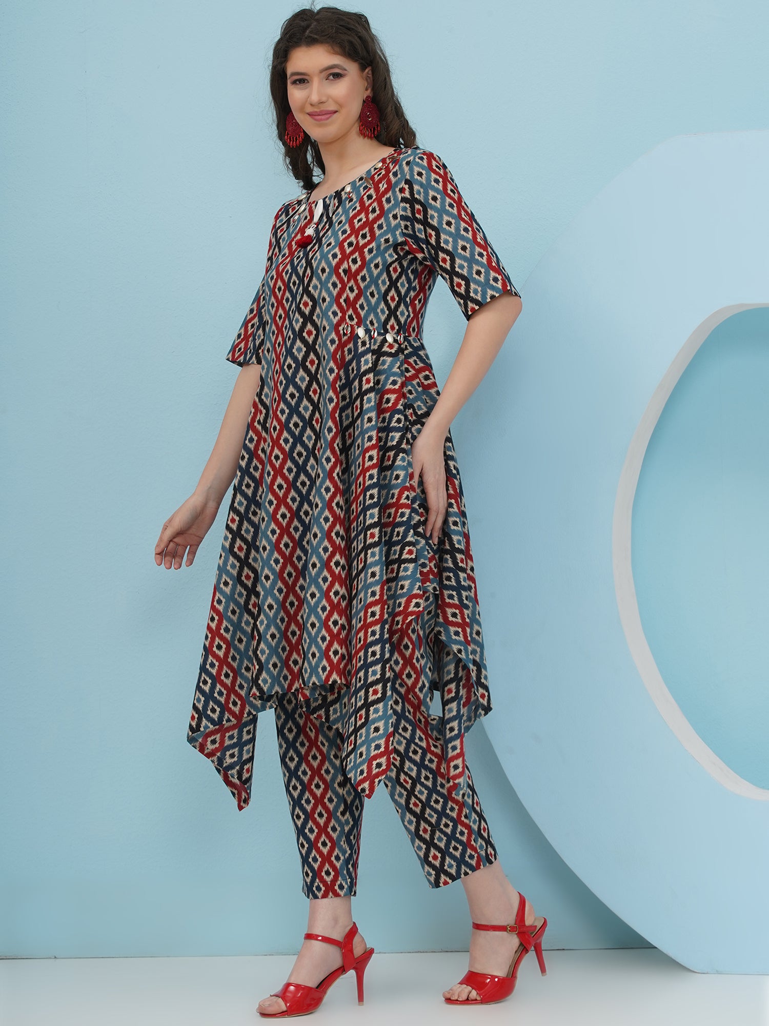 Embellishment Ikkat Printed Co-Ord set
