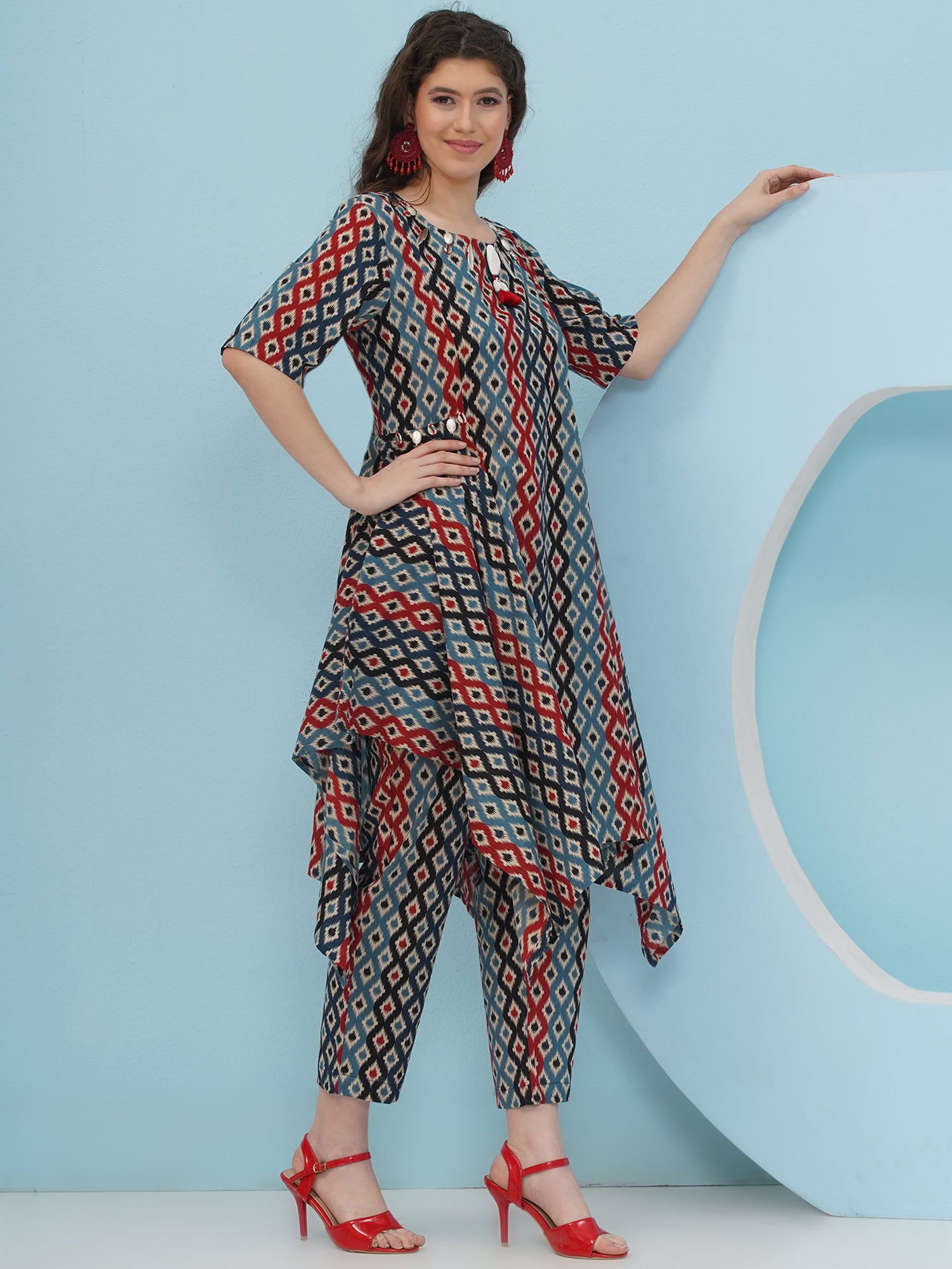 Embellishment Ikkat Printed Co-Ord set