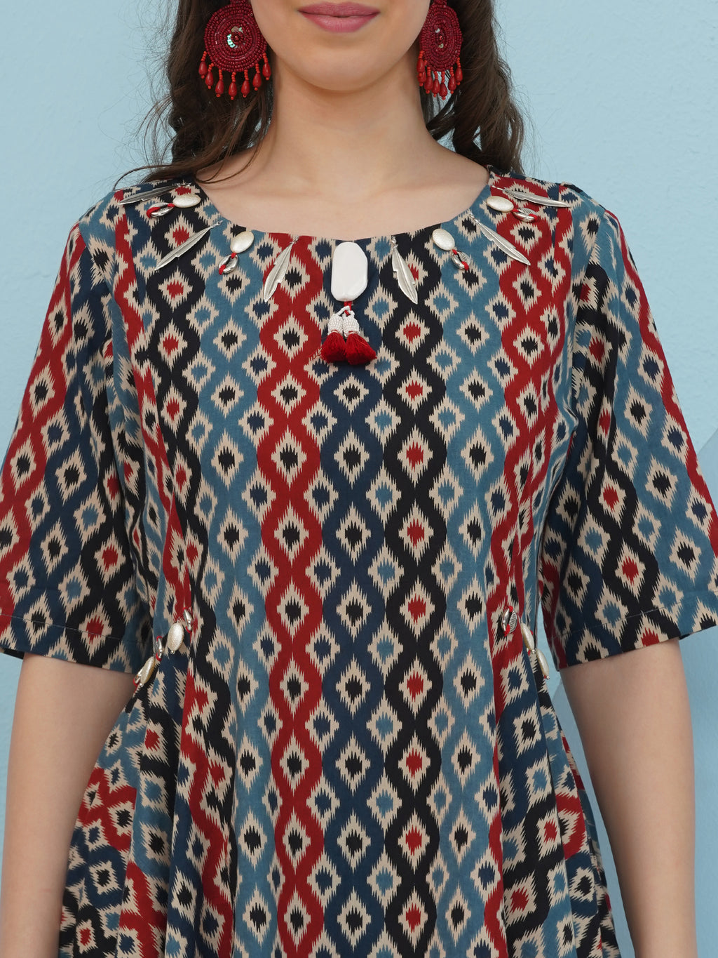 Embellishment Ikkat Printed Co-Ord set