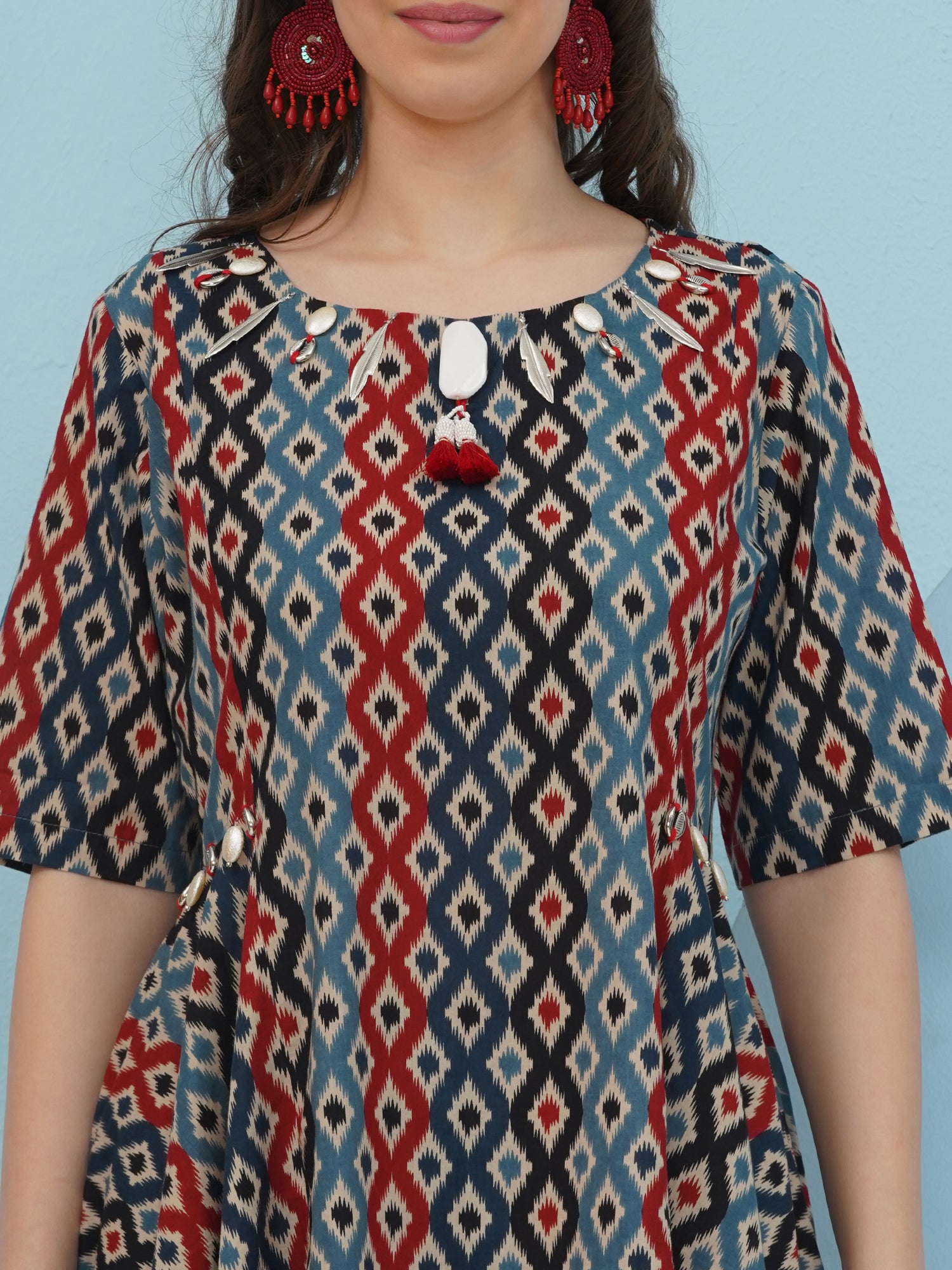 Embellishment Ikkat Printed Co-Ord set