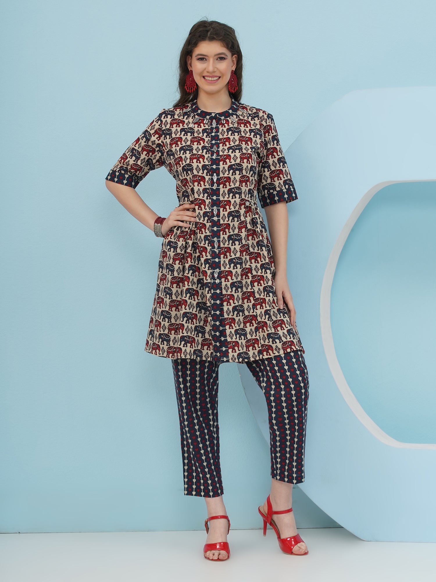 Embellishment Elephant Printed Co-Ord set