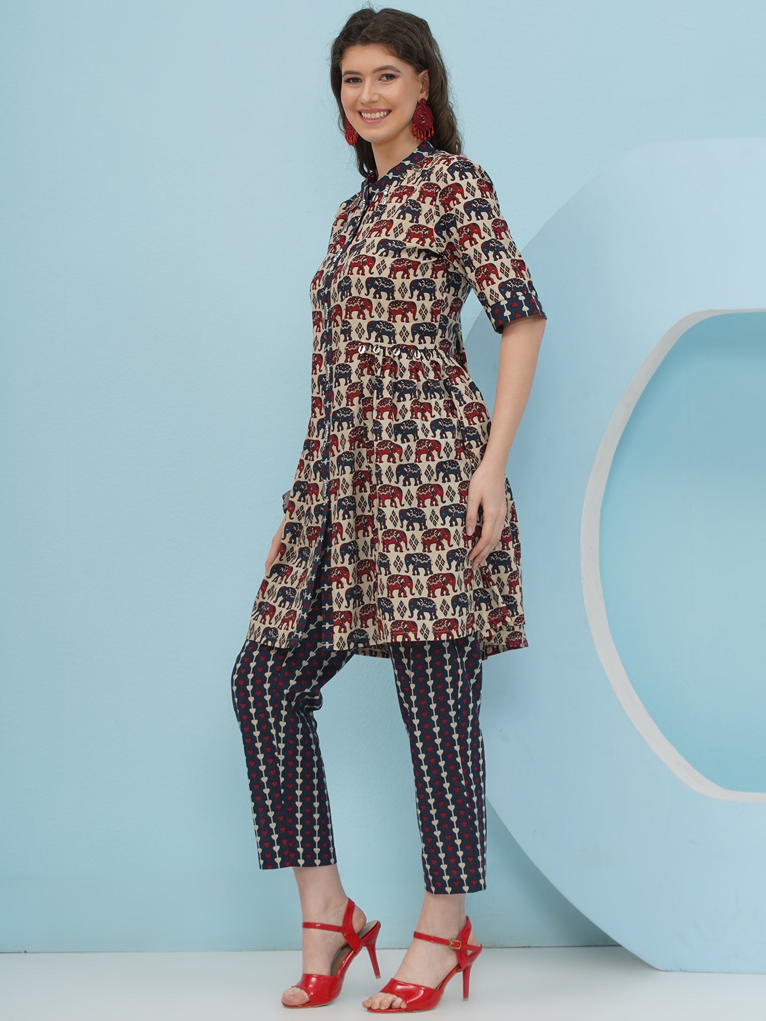 Embellishment Elephant Printed Co-Ord set