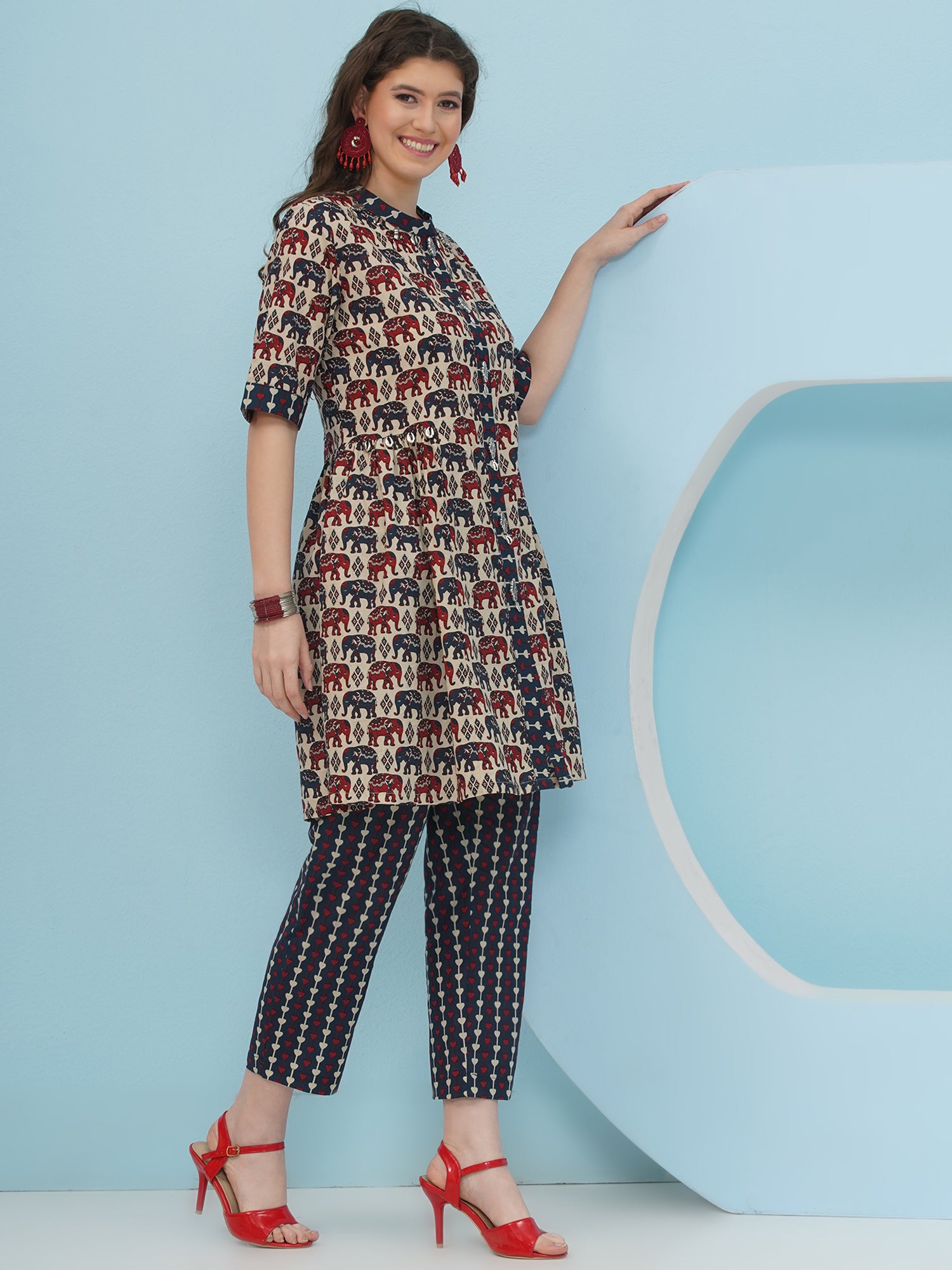 Embellishment Elephant Printed Co-Ord set