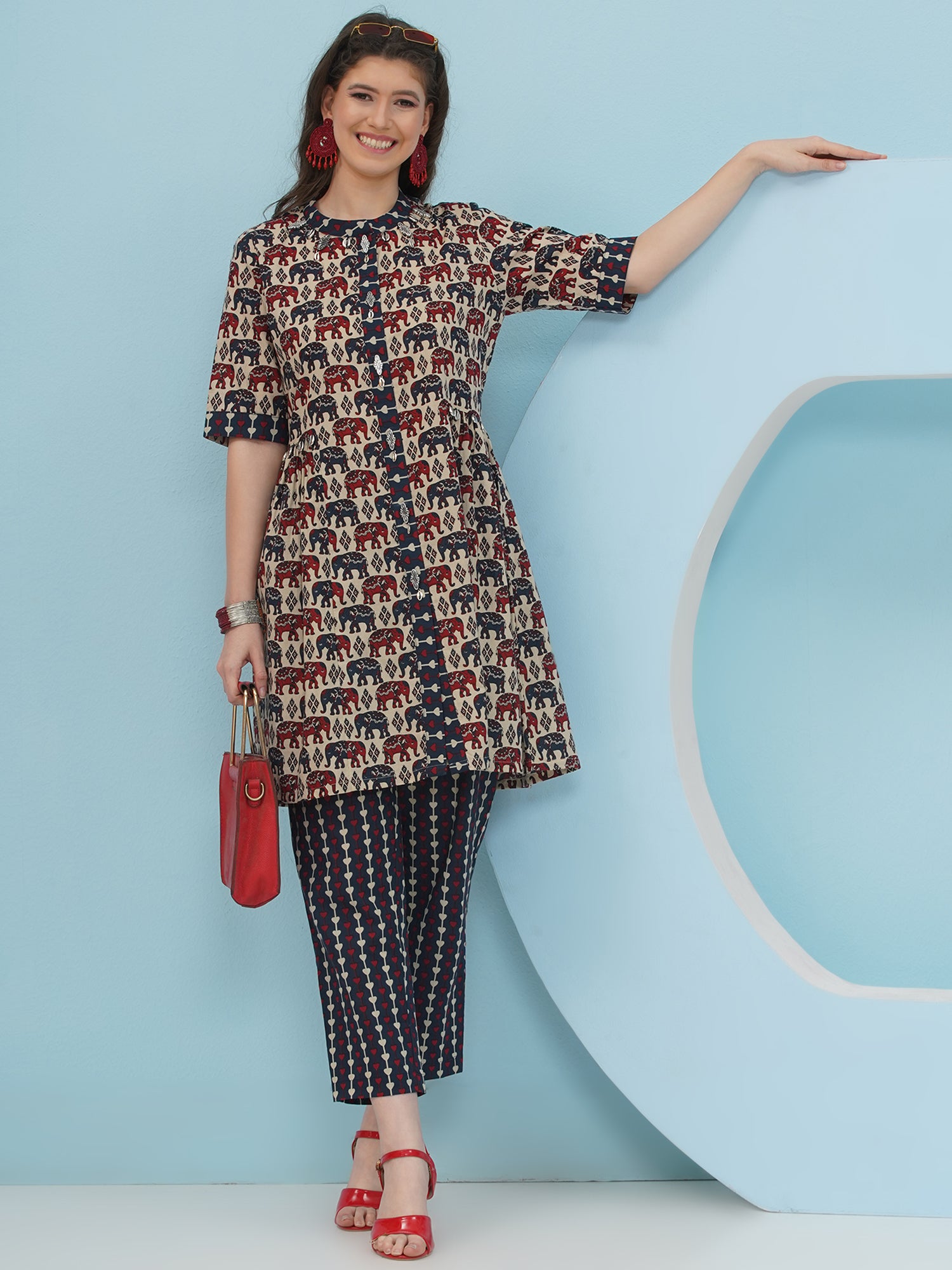 Embellishment Elephant Printed Co-Ord set