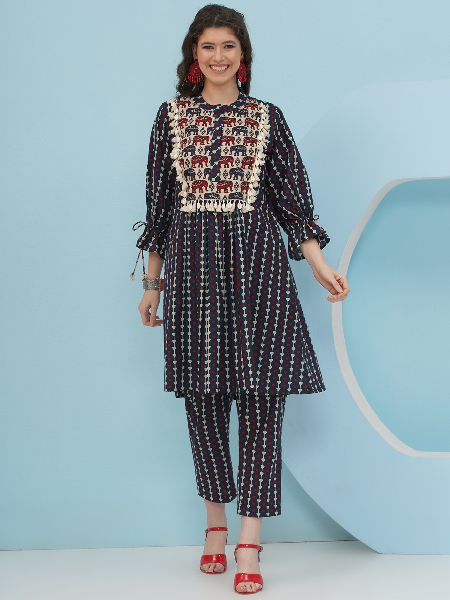 Embellishment Blue Printed Co-Ord set