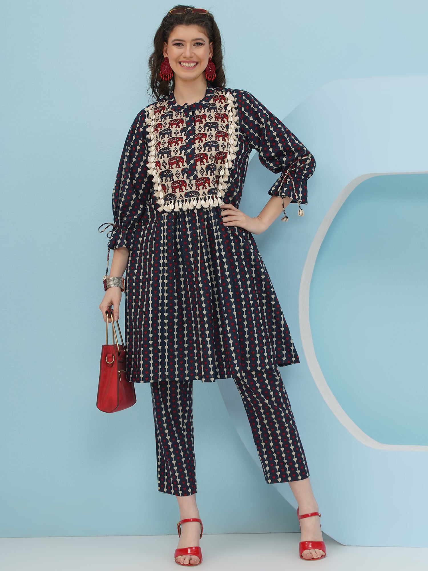 Embellishment Blue Printed Co-Ord set