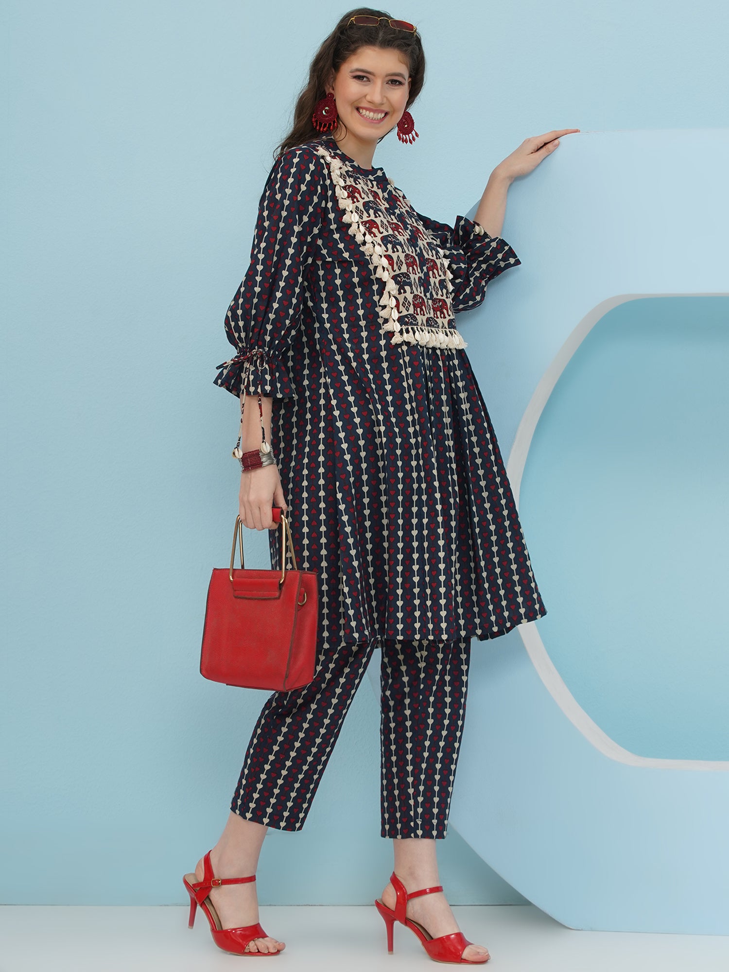 Embellishment Blue Printed Co-Ord set