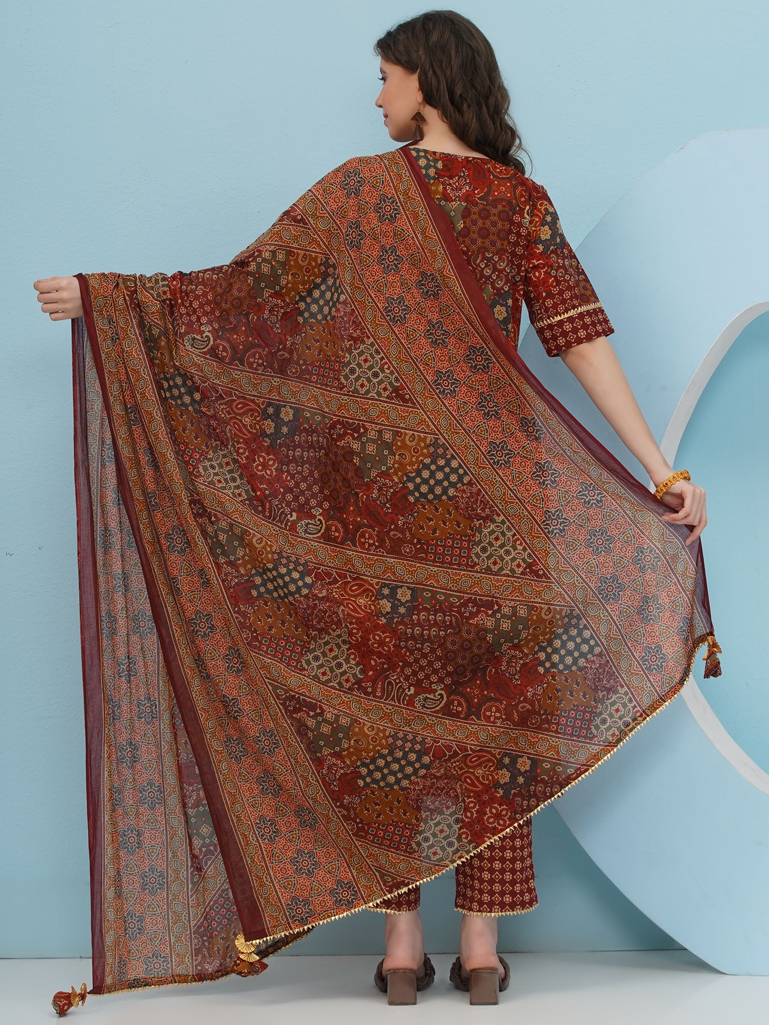 Embellishment Brown Kurta Set