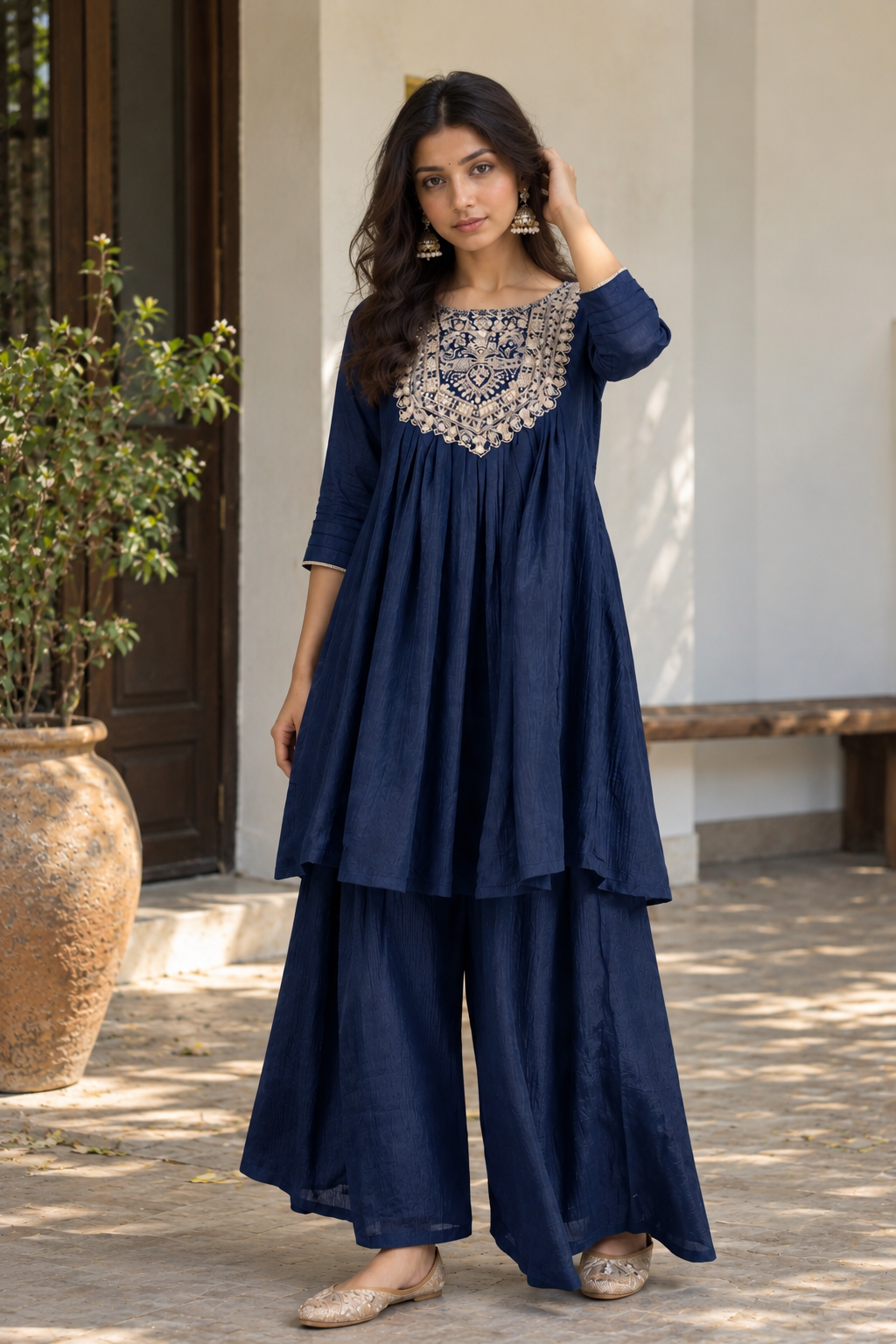 Women NB Silk Embroidery Kurta set