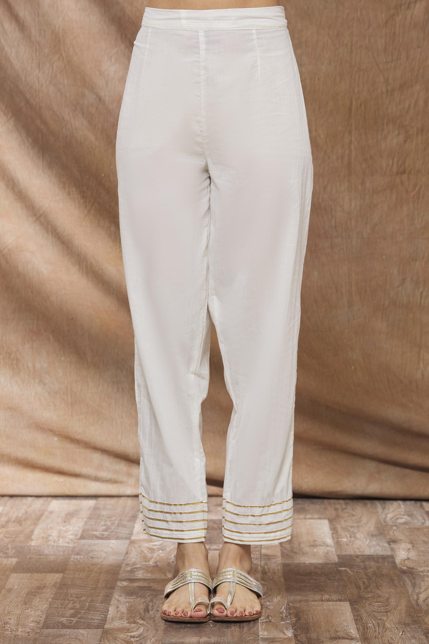 Off White Princess cut Kurti with Matching Pant