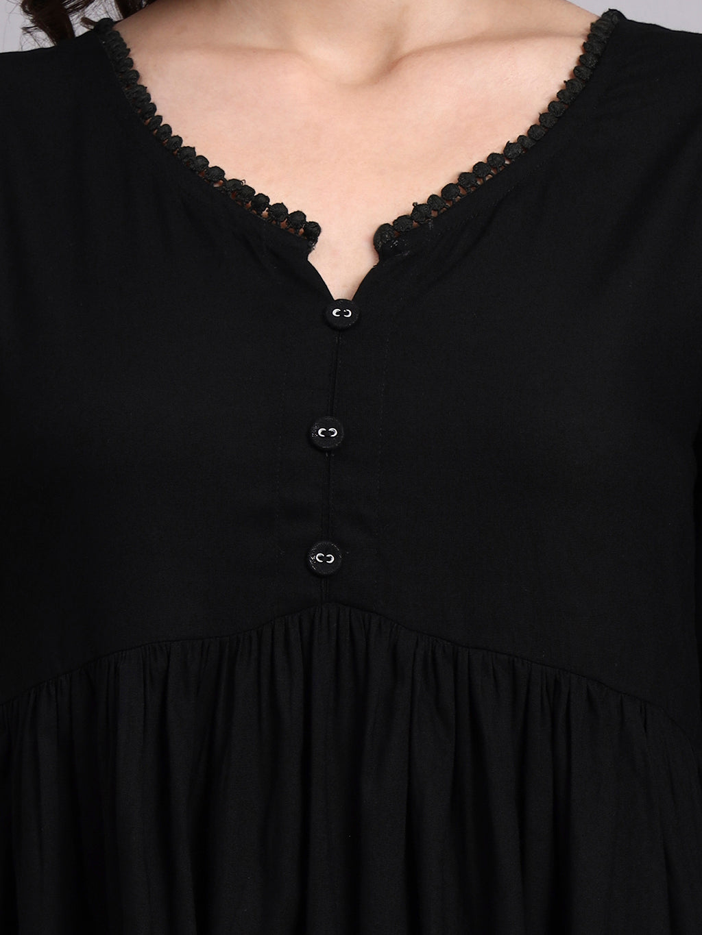 Women Black Printed Rayon Kurta Plazoo Set