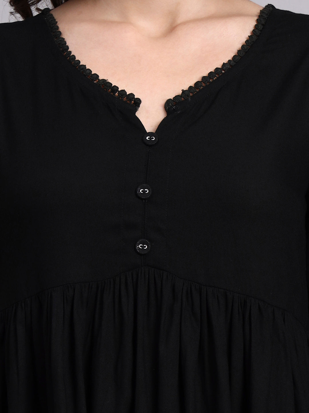 Women Black Printed Rayon Kurta Plazoo Set